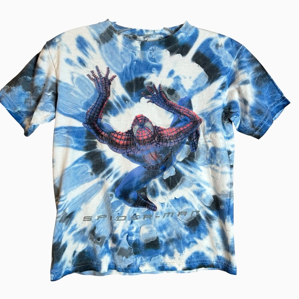 VINTAGE 2002 SPIDER-MAN 2 ALL OVER PRINT YOUTH SIZE LARGE BOYS T-SHIRT